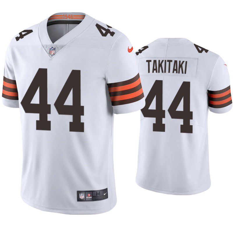 Men Cleveland Browns #44 Sione Takitaki Nike White Limited NFL Jersey